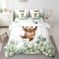 thumbnail image 1 of Erosebridal 7-Piece Kawaii Animal Bedding Queen Funny Bear Comforter Set, Cartoon Wildlife Bedding Comforter Sets Green Leaf Bed in a Bag, Spring Garden Bedding Accessories Bedroom Decor, 1 of 6