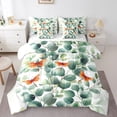 thumbnail image 1 of 7 Piece Green Eucalyptus Leaf Twin Bed in a Bag with Sheets,Botanical Plant Leaves Bedding Set,Nature Themed Dragonfly Bed Set Rustic Country Comforter Set with Fitted Sheet,Flat Sheet, 1 of 5