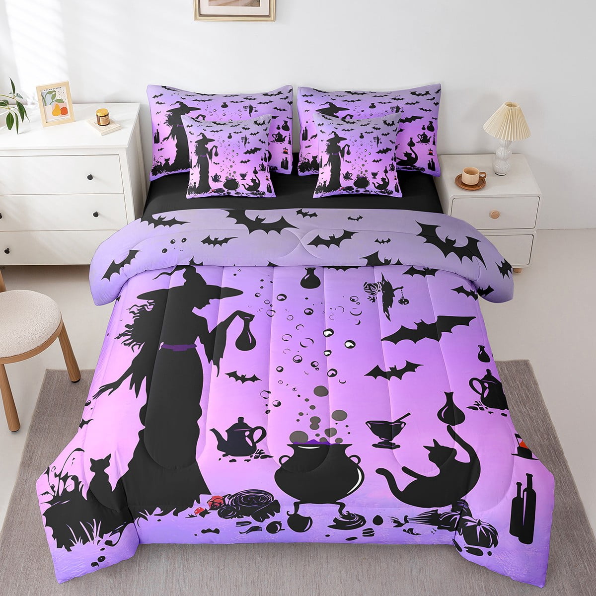 Spooky Witch 3-Piece Quilted Bedding Set GFTOMA4054 main image 0