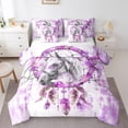 thumbnail image 1 of 7-Piece Horse Print Bedding Full Size Tribal Dream Catcher Comforter Set,Animal Wildlife Bedding Comforter Sets Pink Oil Painting Bed in a Bag,Modern Ombre Bedding, 1 of 6