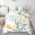 thumbnail image 1 of Erosebridal 7-Piece Cute Animal Bedding Queen Cartoon Cat Comforter Set, Spring Eucalyptus Bedding Comforter Sets Watercolor Leaves Bed in a Bag, Kawaii Kitten Bedding Accessories, 1 of 6