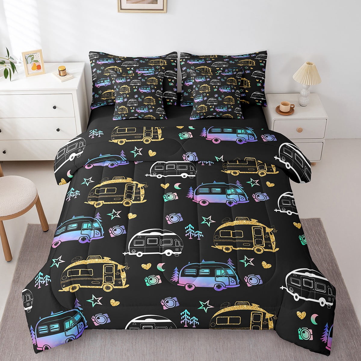 CozyLux Full Size Comforter Sets - 7 Pieces Bed in a Bag