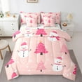 YST 7Pcs Pink Christmas Kids Bedding Set for Boys,Twin Size Comforter