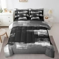 thumbnail image 1 of Erosebridal Abstract Comforter Set Full 7 Piece Black White Dark Grey Ombre Bedding Set Teen Adults Men Grunge Oil Painting Bed In A Bag Watercolor Graffiti Bed Set Reversible Black, 1 of 5