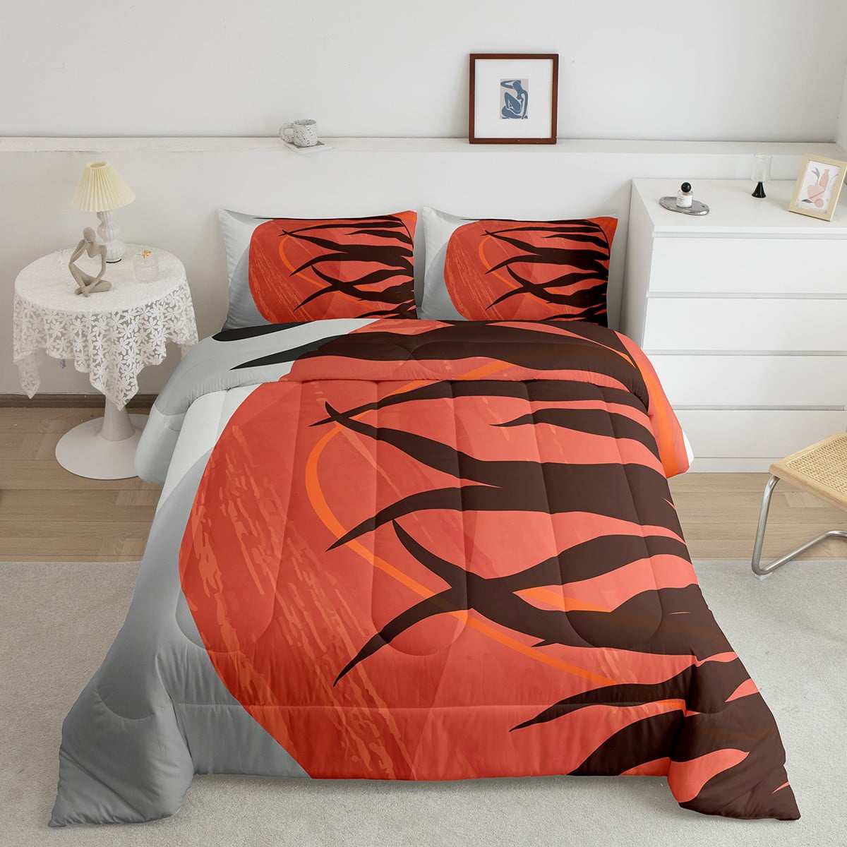 YST Abstract Geometry Comforter Set King Aesthetic Minimalist Bedding ...