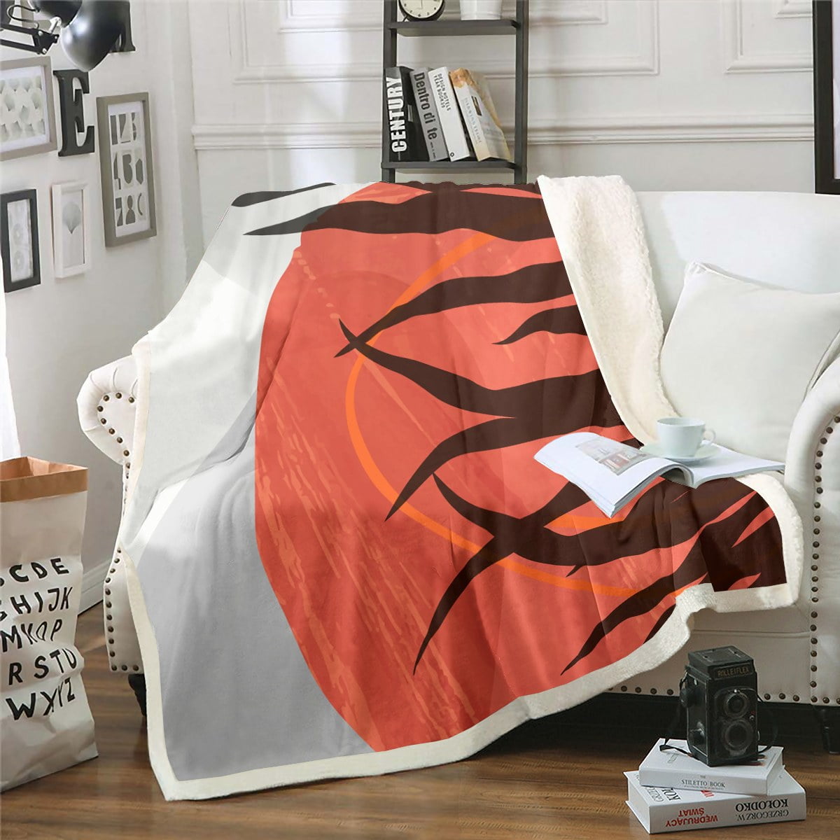 YST Abstract Geometry Fleece Blanket Aesthetic Minimalist Sherpa