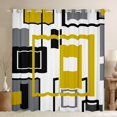 thumbnail image 1 of Erosebridal Abstract Geometry Window Curtains Geometric Square Striped Blackout Curtains Black White Yellow Grey Window Curtains For Bedroom Living Room,Modern Window Treatments 2 Panels 52"Wx63"L, 1 of 6