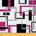 thumbnail image 1 of Abstract Square Fabric by the Yard,Hot Pink Glitter Sequins Grid Upholstery Fabric,Vintage Grey and Black Hot Pink Decorative Fabric,Modern Geometric Stripes Indoor Fabric,1 Yard, 1 of 5