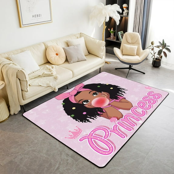 Erosebridal African Area Rug ,Princess Bedding Set 3x5 Size for Bedside,Cartoon Area Rugs Non Slip,Ombre Neon Star Indoor Floor Mat Non Shedding
