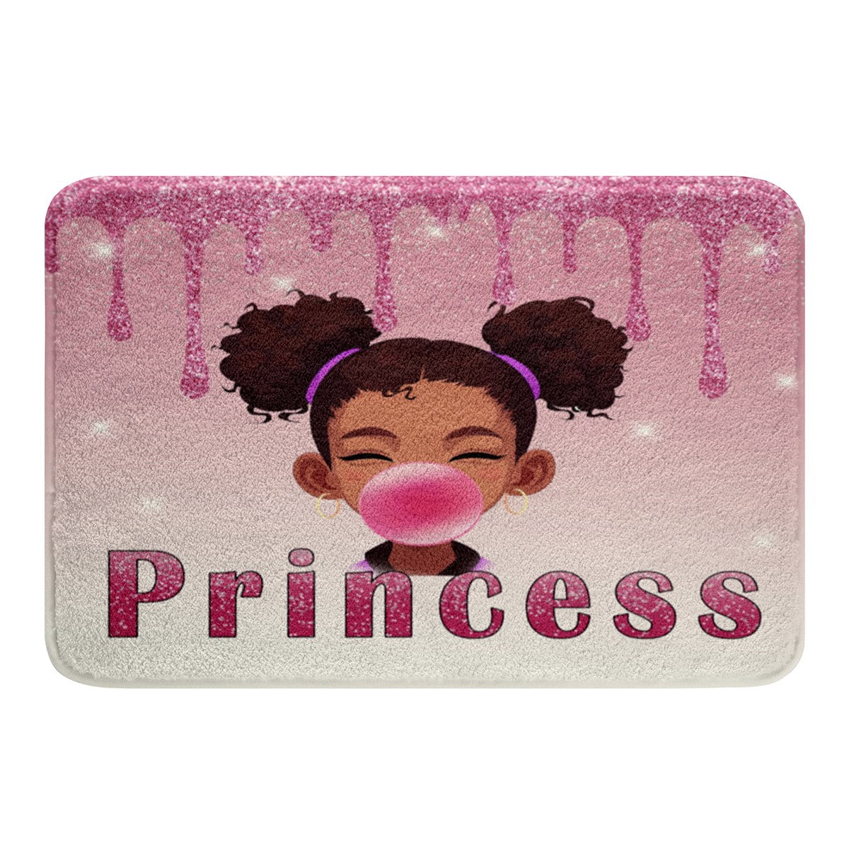 YST African Style American Black Girls Bath Mat 20"X 32", Kawaii Black ...