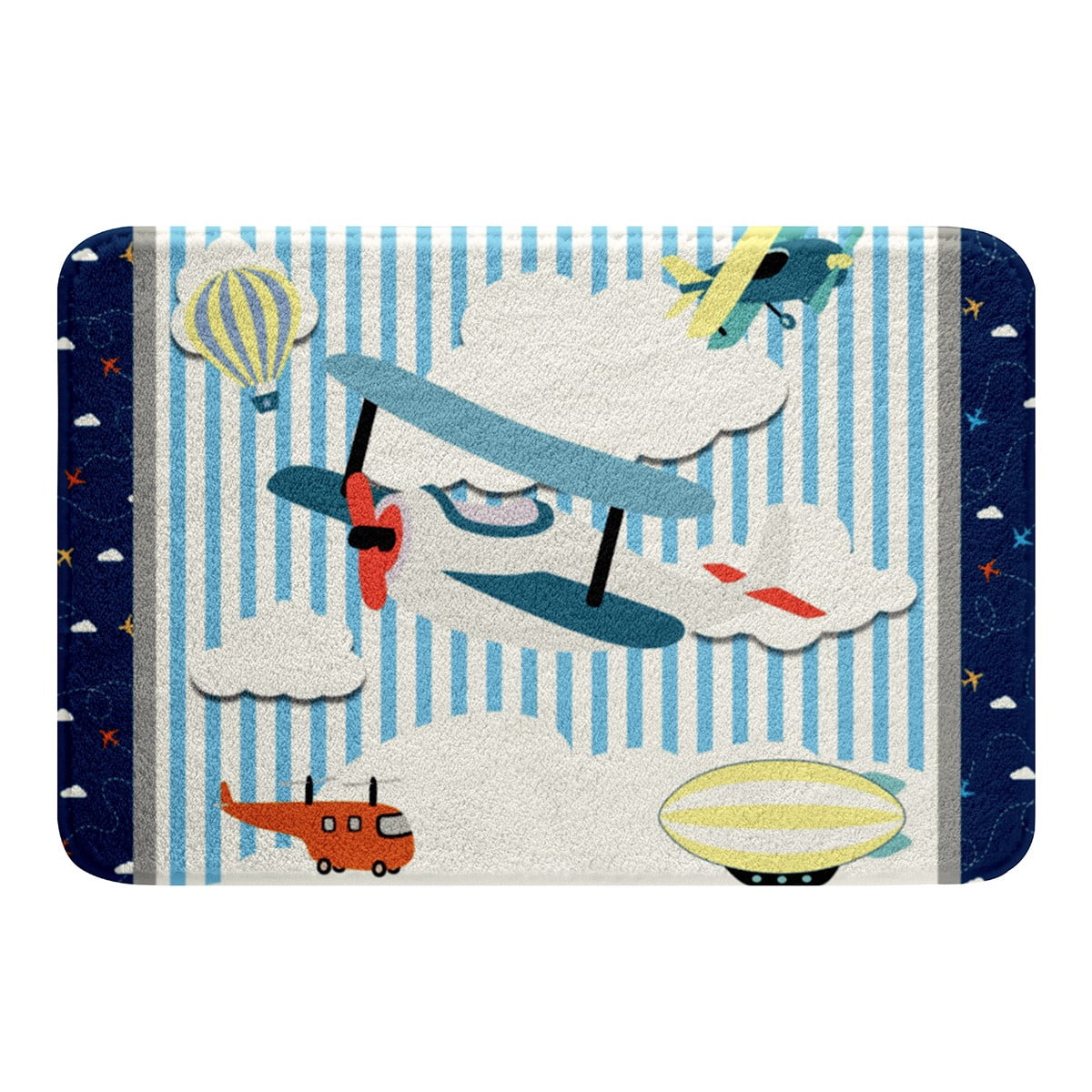 YST Airplane Bathroom Rugs Cartoon Aircraft Design Bath Mat Colorful ...