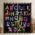 thumbnail image 1 of Alphabet Curtains ,Cartoon English Alphabet Insulated Thermal Curtains for Bedroom,Rainbow 26 Letters 30%-50% Blackout Curtains,Zebra Animal Alphabet Window Curtains 38"X54",Black, 1 of 6