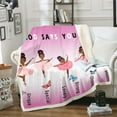 thumbnail image 1 of American African Ballerinan Sherpa Blanket Black Fleece Blanket Throw 50"X60" Hot Pink Throw Blanket Ballet Princess Soft Lightweight Sherpa Blanket For All Season, 1 of 6