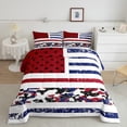 thumbnail image 1 of American Flag Bedding Stars and Stripes Bedding Comforter Sets, Military Camouflage Design Comforter Set King Students Army Veteran Down Comforter - Red Blue Black White, 1 of 6