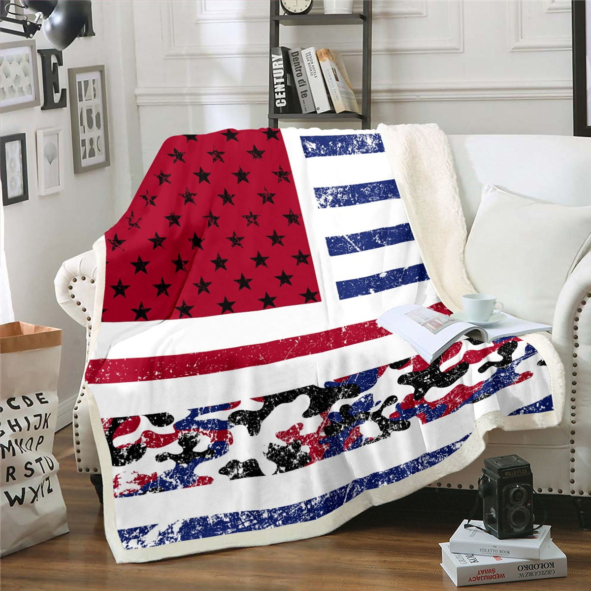 Stars and Stripes Hooded Blanket