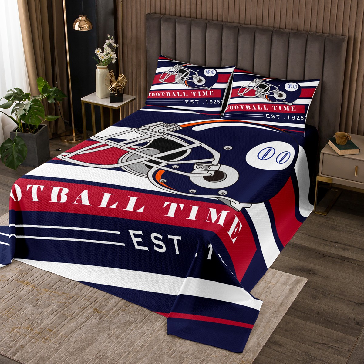 YST American Football Quilt Set King,Boys Football Sports Theme