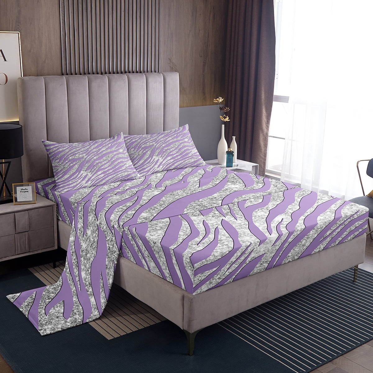 Animal Bed Set Purple Grey Bed Sheets Set Zebra Print Sheet Set Queen animal-bed-set-purple-grey-bed-sheets-set-zebra-print-sheet-set-queen