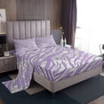 thumbnail image 1 of YST Animal King Sheets Purple Grey Bed Set, Zebra Print Bed Sheets Set Luxury Silver Sequins Sheet Set, Abstract Stripe Bedding Set Woodland Animal Theme Bedroom Decoration 4pcs, 1 of 6