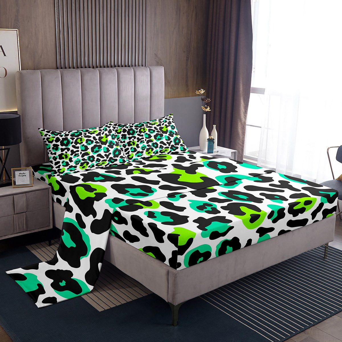 YST Animal Print Bed Sheets Set Cheetah Print Queen Size Sheet Sets