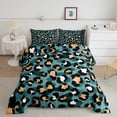 thumbnail image 1 of Animal Print Bedding Set Full Leopard Print Comforter Set, African Safari Wildlife Duvet Insert Turqoise Quilt Set, Cheetah Bedding Comforters & Sets Luxurious Room Decorations 3pcs, 1 of 6