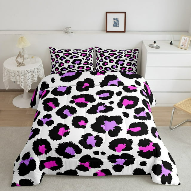 YST Animal Print Comforter Set Queen Leopard Print Bedding Set, African