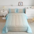 thumbnail image 1 of Erosebridal Aqua and Beige Comforter Set Full,Rainbow Ombre Bedding Set Aesthetic Room Decor for Women Men,Gradient Colorful Comforter Sets Abstract Quilt Bed Set 3Pcs, 1 of 5