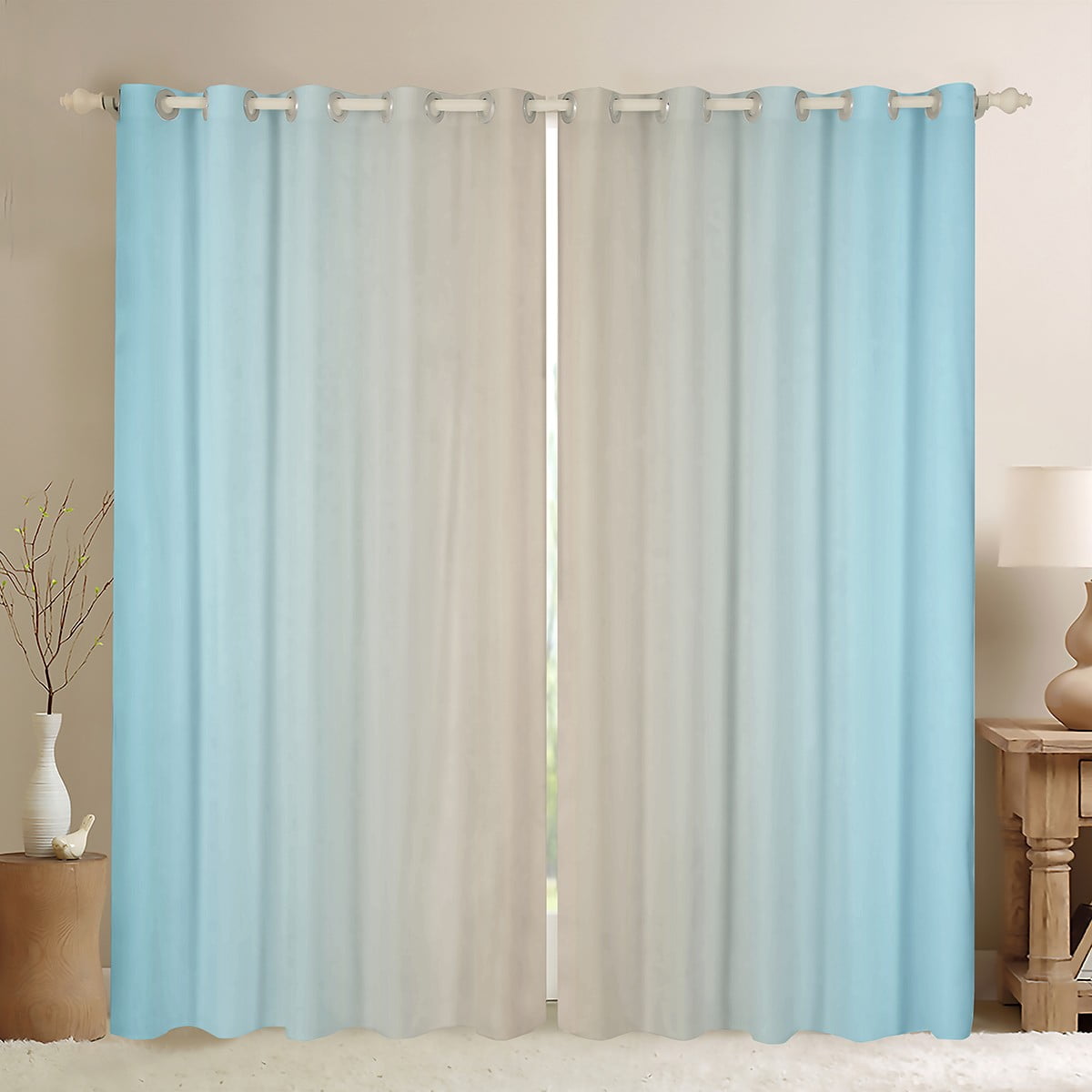 EDIONS 96" Star Curtains 2 Panels - Rainbow Ombre Blackout Curtains With Cut-Out Stars For Kids Room - View #4