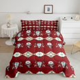 thumbnail image 1 of Erosebridal Aztec Bedding Set King,Southwestern Comforter Set Exotic Bull Skull Duvet Insert,Dream Catchers Bed Quilt Ethnic Tribe Feather Design Western Animals Room Decor,Red, 1 of 6