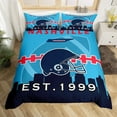 thumbnail image 1 of Erosebridal Ball Duvet Cover for Youth,Football Bedding Set Queen American Football Lovers Comforter Cover for Football Fan,Ball Game Bed Sets with 2 Pillowcases,(Nashville),Blue Black, 1 of 5