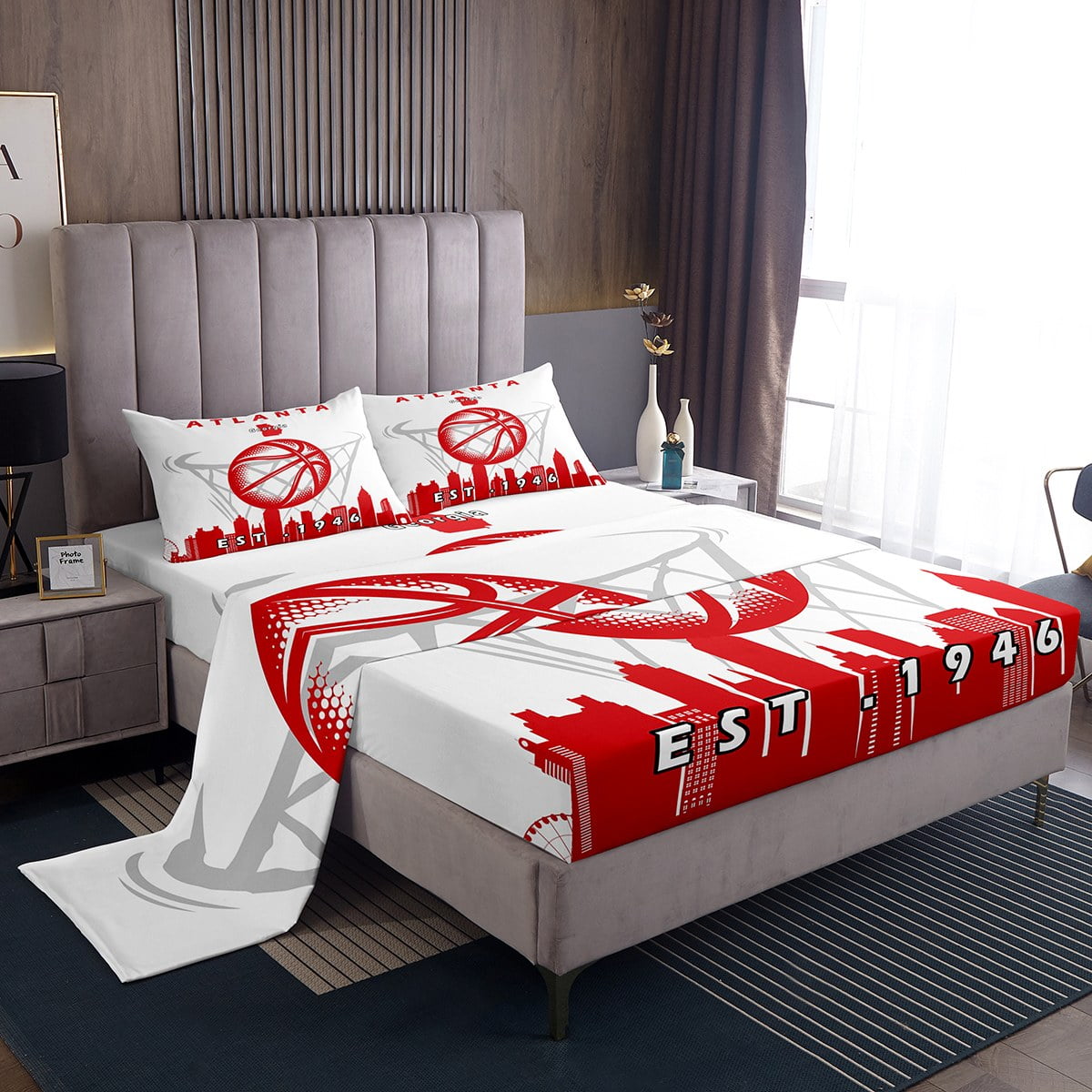 YST Basketball Bed Sheets Set Full,Boys Basketball Sheet Set,Kids