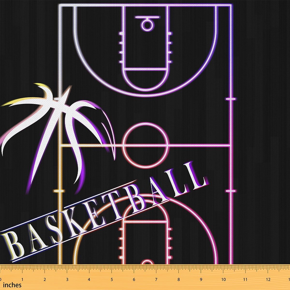 YST Basketball Fabric by the Yard,Sports Theme Upholstery Fabric,Ombre