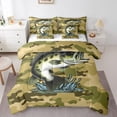 thumbnail image 1 of Erosebridal Big Pike Fish 7 Pieces Bed In A Bag, Hunting Pike Fish Comforter,Retro Brown Camo Fitted Sheet Teens Adult, Camouflage Flat Sheet, 2 Pillow Cases, 2 Throw Pillow Covers, King, 1 of 5