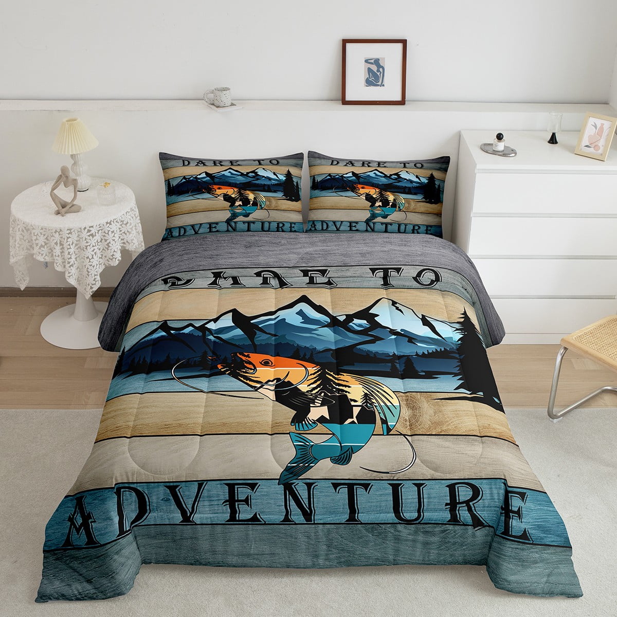 Lake Angler 3-Piece Quilted Bedding Set GFTOMA11098