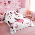 thumbnail image 1 of Erosebridal Black Ballet Comforter Set Full Pink Princess Bedding Set Cute American African Comforter Sets,Kawaii Love Heart Bed Set Reversible Colorful Stars Print, 1 of 6