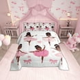 thumbnail image 1 of Erosebridal Black Ballet Comforter Set Full Pink Princess Bedding Set Cute American African Comforter Sets,Kawaii Love Heart Bed Set Reversible Colorful Stars Print, 1 of 6