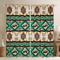 thumbnail image 1 of Black Bear 30%-50% Blackout Curtains Exotic Bull Skull Curtains & Drapes 2 Panels 52"Wx63"L,Tribe Arrow Aztec Curtains Tribal Geometry Diamond Woodland Animals Boho Western Decor,Green, 1 of 6