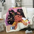 thumbnail image 1 of Black Cute Throw Blanket ,American African Fleece Blanket 30"X40" Black Cartoon Sherpa Blanket Warm Cozy Soft Lightweight Sherpa Blanket For All Season, 1 of 6