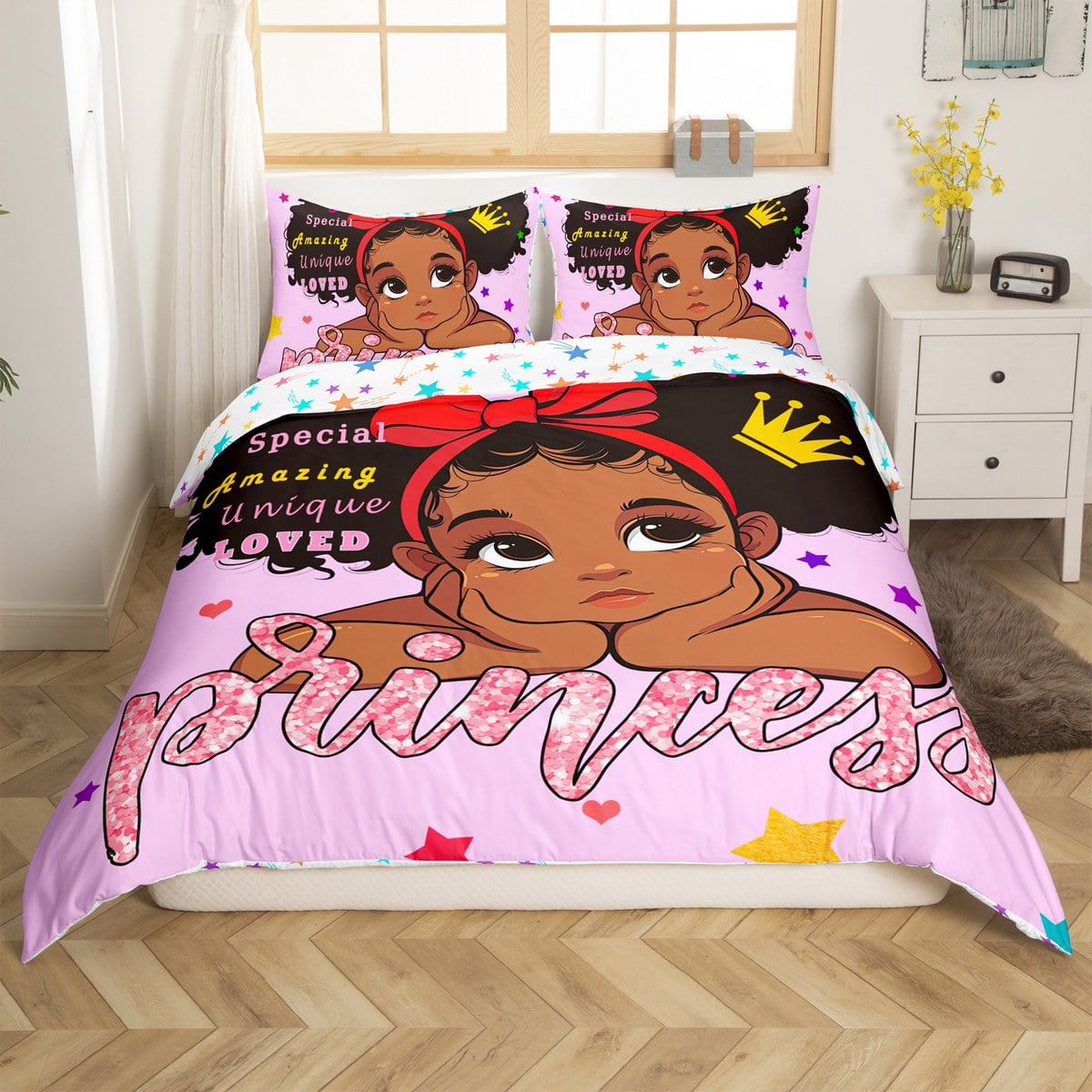 YST Black Girls Bedding Set Full, Black Girls Magical Duvet Cover African Theme American Girl ...