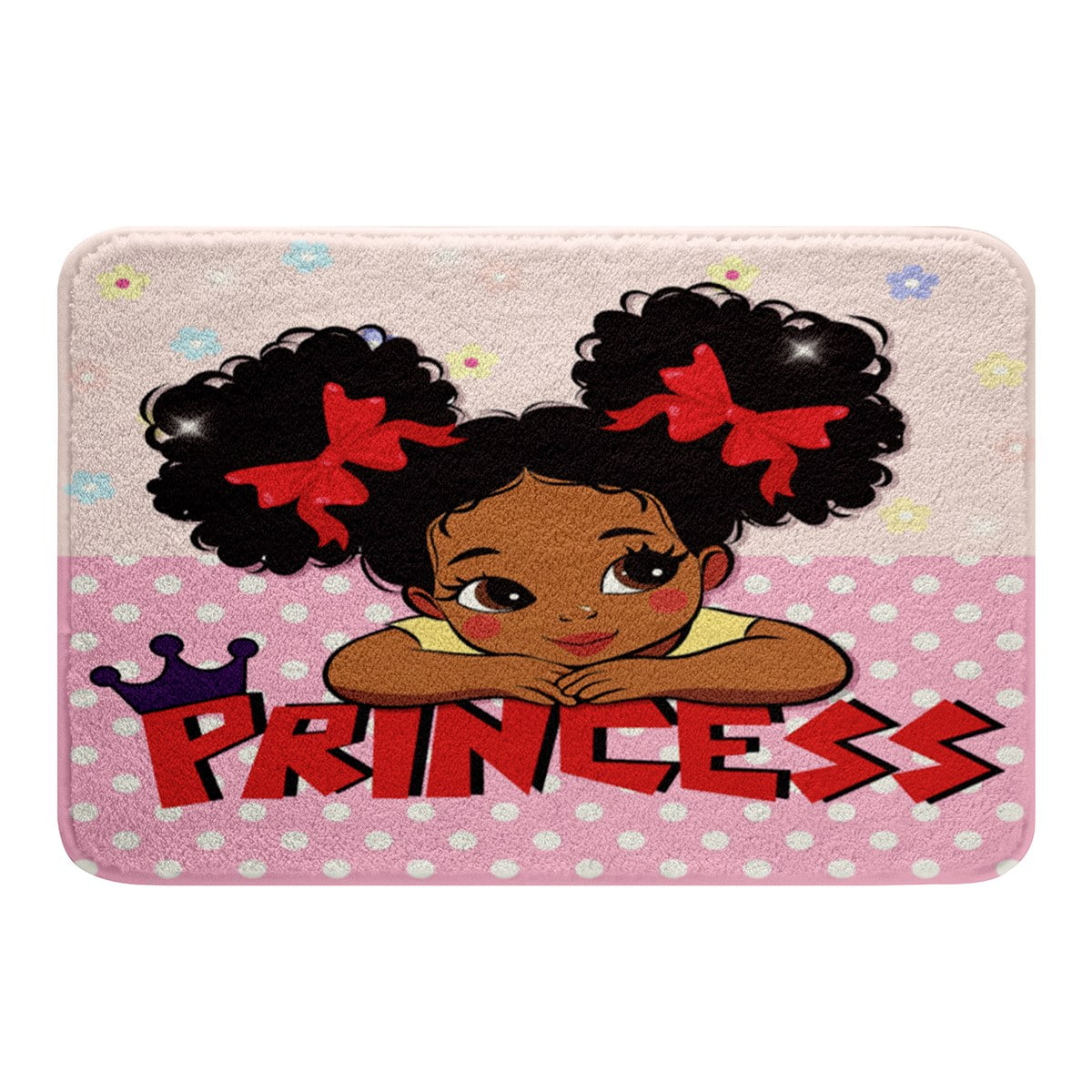 YST Black Girls Magical Bathroom Rugs, African Style American Girl Bath