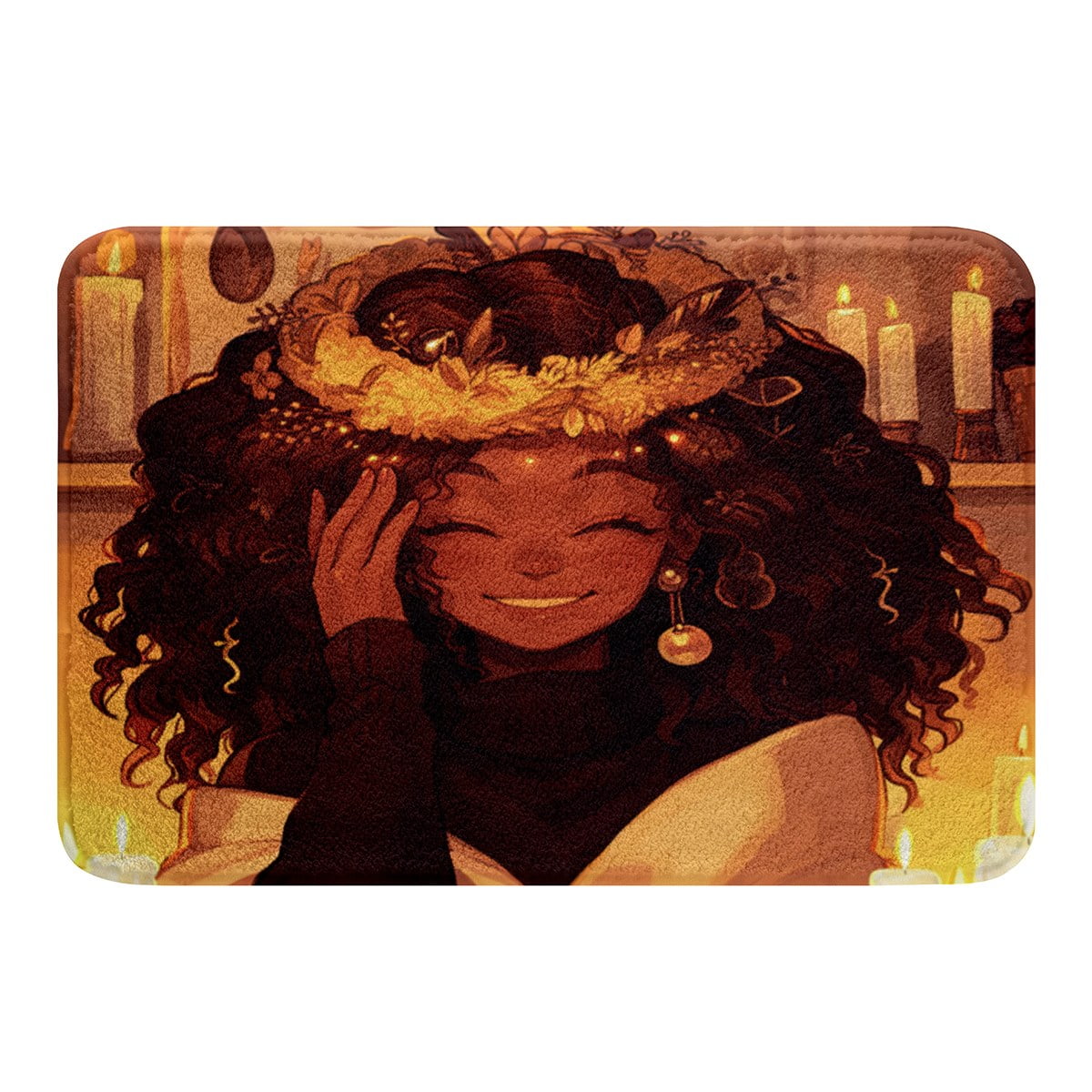 YST Black Girls Magical Bathroom Rugs, African Style American Girl Bath