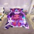 thumbnail image 1 of Erosebridal Black Magical Bedding Set Queen Size American African Princess Comforter Set Reversible Colorful Stars Bed Comforter Sets For Teen Women Fashion Makeup Decor Quilt, 1 of 6