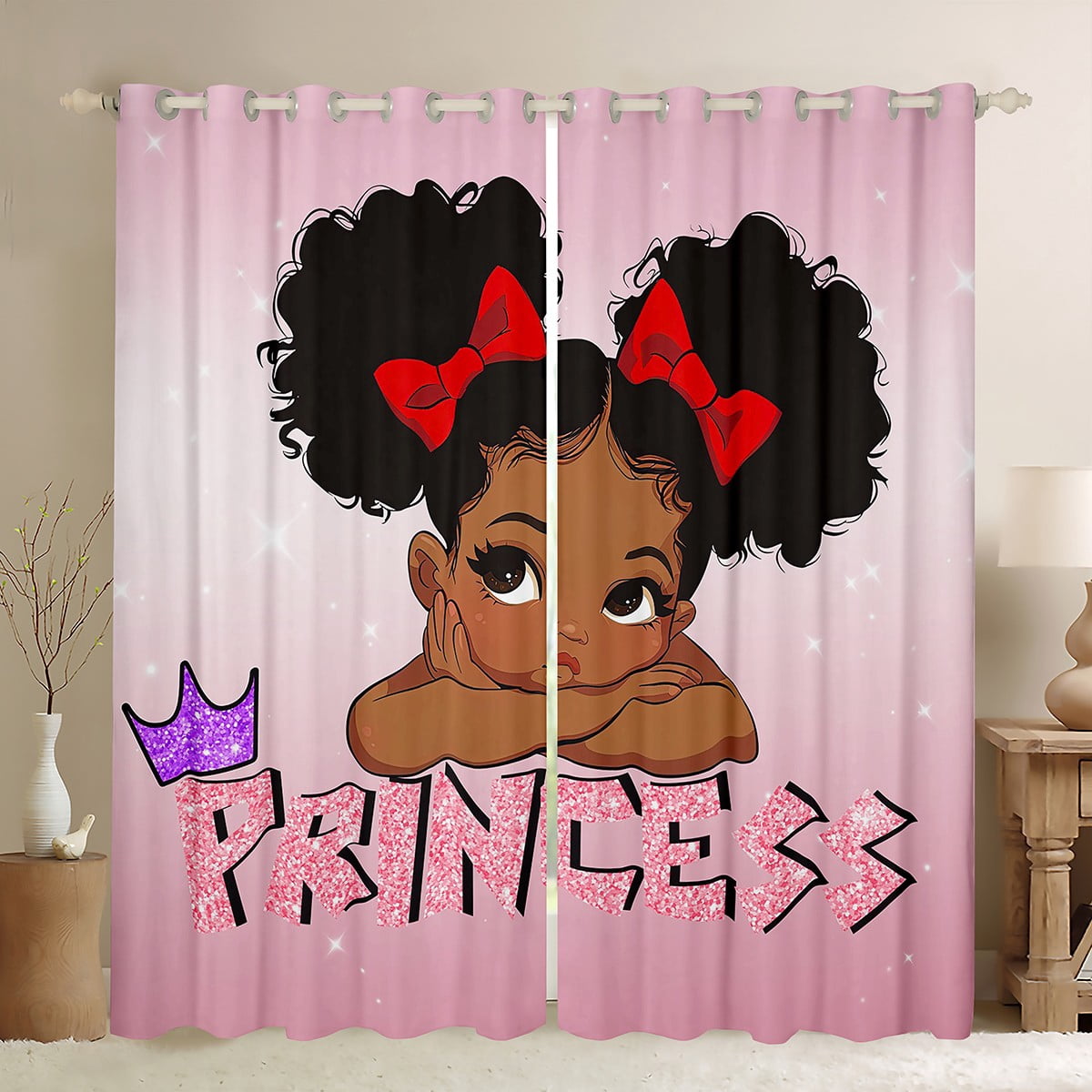 Erosebridal Black Magical Curtains, African Style American Blackout ...