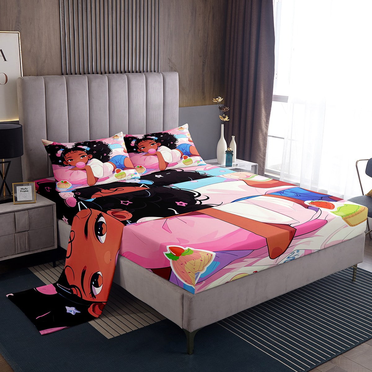 YST Black Girls Sheet Set King, Black Girls Magical Sheets African