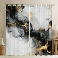 thumbnail image 1 of Black and Gold 30%-50% Blackout Curtains Watercolor Marble Curtains,Abstract Marbling Curtains & Drapes Stone Pattern Living Room Curtains,Mountain Fluid Foil Print Window Curtains, 1 of 5