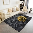 thumbnail image 1 of Erosebridal Black Gold Rose Carpet 3x5 Romantic Floral Area Rug,3D Roses Decorative Accent Rug For Women Bedroom,Wedding Valentines Day Decorations Blossom Flower Indoor Floor Mat, 1 of 6