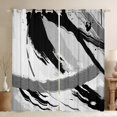 thumbnail image 1 of Black Grey Curtains & Drapes Brush Strokes Oil Painting 30%-50% Blackout Curtains, Gradient Abstract Vintage Curtains Ombre Graffiti Black Out Curtains, Contemporary Modern Window Drapes, 1 of 5