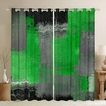 Black Grey Green Curtains Gradient Ombre 30%-50% Blackout Curtains, Vintage Watercolor Curtains & Drapes Abstract Aesthetic Art Bedroom Curtains, Geometric Patchwork Window Treatments