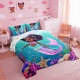 thumbnail image 1 of Black Mermaid Comforter Set Twin Black Princess Bedding Sets Cute Ocean Mermaid Bed Comforter Sets American African Quilt Set Marine Life Room Decor 1 Pillow Case, 1 of 7