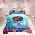 thumbnail image 1 of Black Mermaid Comforter Set Twin Black Princess Bedding Sets Cute Ocean Mermaid Bed Comforter Sets American African Quilt Set Marine Life Room Decor 1 Pillow Case, 1 of 7