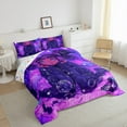 thumbnail image 1 of Erosebridal Black Princess Comforter Set American African Queen Bedding Sets Reversible Colorful Stars Bed Comforter Set Teen Women Purple Blue Aesthetics Quilt Set, 1 of 6